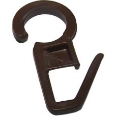 Γάντζος κρίκου κουρτινόξυλου παραμάνα πλαστικός καφέ